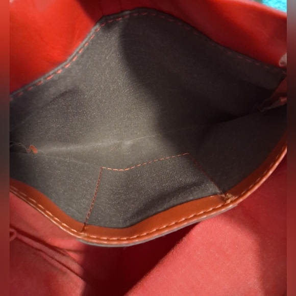 EUC IF Bags Italy Red Smooth Sustainable Vegan Eco-Leather Drawstring Backpack main image 5